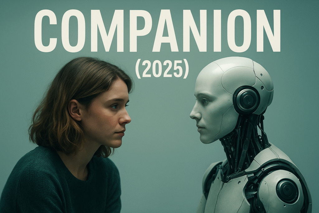 Companion 2025, Companion movie review 2025, Companion sci-fi drama, 2025 movies, AI movies 2025, emotional sci-fi films, upcoming movies 2025, futuristic drama films.