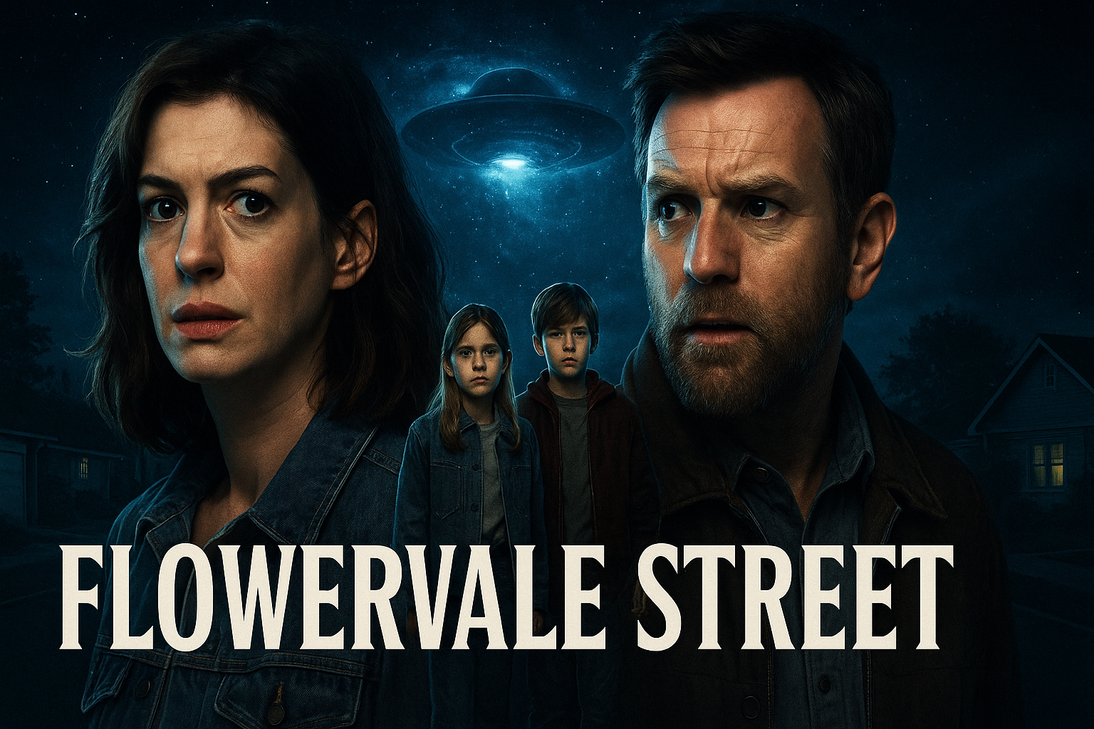 Flowervale Street 2026, Flowervale Street movie, Flowervale Street cast, Anne Hathaway Flowervale Street, Ewan McGregor sci-fi thriller, David Robert Mitchell new film, Bad Robot 2026 movies, Warner Bros upcoming films,